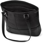 Victoria&Co velká sbalitelná dámská dvoukomorová shopper taška prostorná taška přes rameno z eko kůže - černá - 3