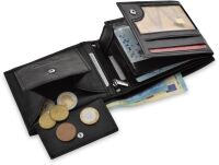 Pánská kožená peněženka Peterson RFID velká na karty a mince pravá kůže - černá - 5