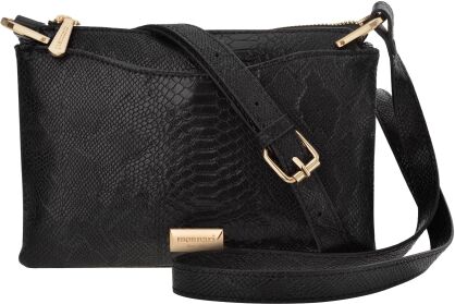 Monnari elegantní lesklá kabelka malá crossbody psaníčko se zvířecím vzorem - černá