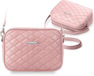 Prošívaná malá dámská kabelka růžová - 3