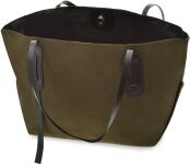 Dámská plátěná khaki kabelka městská volná taška shopper pytel přes rameno - 3