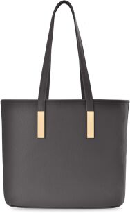 Klasická dámská kabelka shopper bag elegantní taška přes rameno ve tvaru lodičky – šedá