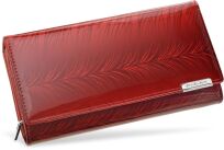 Elegantní lakovaná dámská peněženka velká kožená jennifer jones prostorná peněženka se vzorem - červená - 2