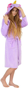 Plyšový župan s kapucí kigurumi onesie - fialový jednorožec