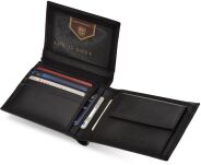 Peterson dárková sada v elegantní krabičce pánská kožená peněženka rfid secure + opasek dárková sada z přírodní kůže - černá - 5