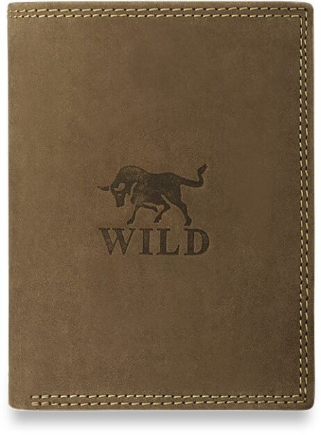Pánská kožená peněženka na výšku Wild – 100% kůže – písková