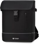 Peterson nepromokavý městský batoh školní cestovní robustní dámský pánský + pouzdro - černý - 2