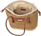 Monnari pletený košík se stahovákem klasická dámská taška zapletená boho shopper - béžová - 2