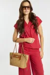 Monnari pletený košík se stahovákem klasická dámská taška zapletená boho shopper - béžová - 5