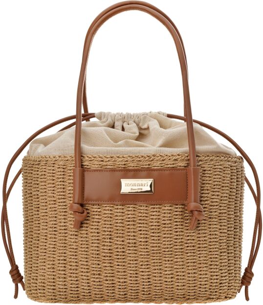 Monnari pletený košík se stahovákem klasická dámská taška zapletená boho shopper - béžová