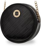 Monnari malá dámská kabelka elegantní kulatá kabelka na řetízku s vyraženým logem - černá - 5