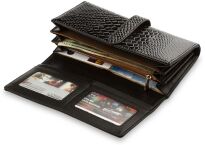 Elegantní dámská kožená peněženka - 100% pravá kůže - černá - 3