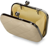 Večerní dámská prošívaná kabelka psaníčko béžová - 2