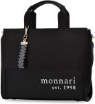 MONNARI dámská shopper aktovka městská velká prostorná taška s kroužkem na klíče a popruhem s logem - černá - 2