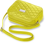 Prošívaná malá dámská kabelka žlutá - 3