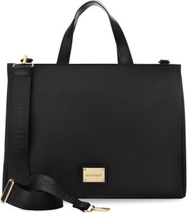 Monnari klasická aktovka na laptop, textilní dámská kabelka, tři komory - černá