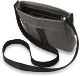 Kožená pánská crossbody taška s klopou značka BALEINE - šedá - 5