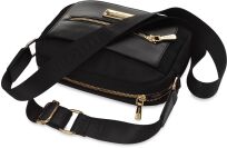 MONNARI sportovní dámská malá městská crossbody kabelka přes rameno s dlouhým popruhem s logem - černá - 3