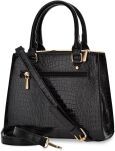 Monnari elegantní dámská lakovaná pevná kabelka kroko - černá - 3