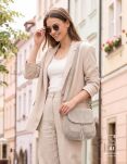 Dámská semišová italská kožená crossbody kabelka s třásněmi - 13