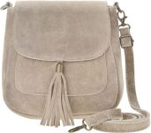 Dámská semišová italská kožená crossbody kabelka s třásněmi - 15
