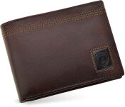 Velká kožená pánská peněženka loren prostranná horizontální - hnědá - 2