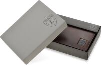 Velká kožená pánská peněženka loren prostranná horizontální - hnědá - 3