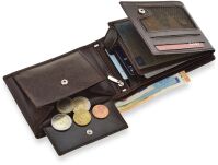 Velká kožená pánská peněženka loren prostranná horizontální - hnědá - 5