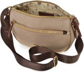 Monnari taška crossbody sportovní kabelka pošťáčka ledvinka na každý den - béžová s hnědou - 3
