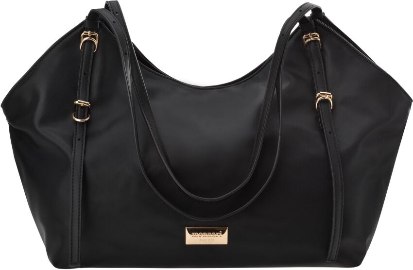 Monnari prostorná dámská kabelka velká kabelka vak shopper bag na rameno elegantní - černá