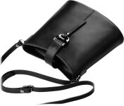 Dámská kožená crossbody kabelka z přírodní kůže VERA PELLE – černá - 5