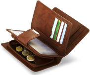 Příruční dámská peněženka s přihrádkami hnědá - 4