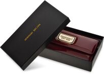 Monnari velká klasická dámská peněženka s klopou kožená lakovaná elegantní prostorná portmonka ve stylové dárkové krabičce - červená - 3