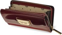 Monnari velká klasická dámská peněženka s klopou kožená lakovaná elegantní prostorná portmonka ve stylové dárkové krabičce - červená - 4