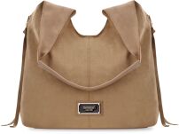 Monnari semišová dámská taška pytel shopper volná matná kabelka 2v1 + crossbody - béžová - 5