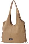 Monnari semišová dámská taška pytel shopper volná matná kabelka 2v1 + crossbody - béžová - 4