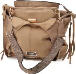 Monnari semišová dámská taška pytel shopper volná matná kabelka 2v1 + crossbody - béžová - 2
