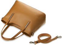 Elegantní dámská kabelka přírodní kůže - camel - 4