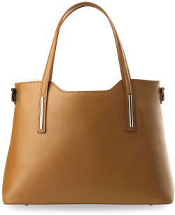 Elegantní dámská kabelka přírodní kůže - camel