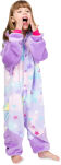 Dětský overal kigurumi pyžamo kostým onesie – pastelová panda s hvězdičkami - 3