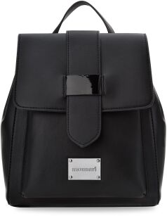 Monnari elegantní dámský batoh s klopou městský kožený batůžek - černý