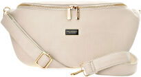 Velká dámská ledvinka prostorná elegantní klasická crossbody - krémová - 2