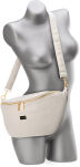 Velká dámská ledvinka prostorná elegantní klasická crossbody - krémová - 3