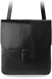 Klasická dámská kabelka crossbody - 100% kůže - černá