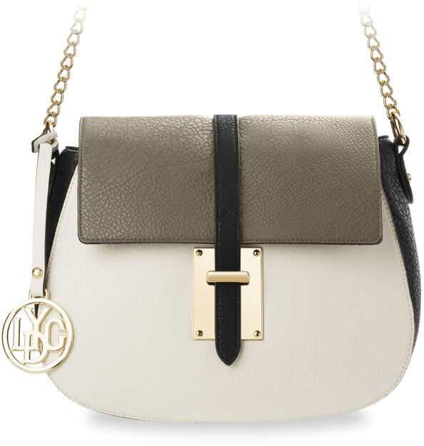 Velká dámská crossbody kabelka LYDC LONDON s řetízkem - šedá