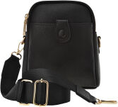 VICTORIA&CO malá dámská městská dvoukomorová crossbody kabelka na telefon a peněženku - černá - 5