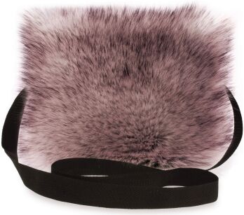 Dámská crossbody kabelka s kožešinkou – růžová
