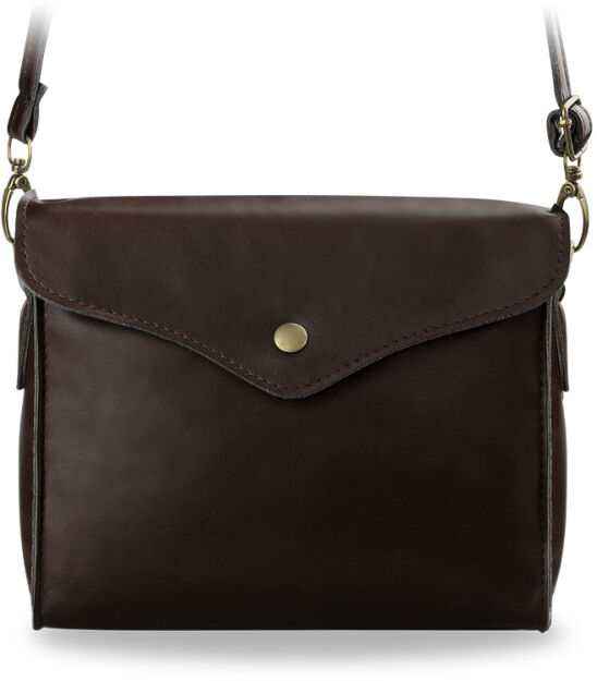 Malá klasická kabelka crossbody ve vintage stylu - hnědá