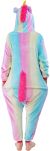 Pyžamo kigurumi jednodílný kostým s kapucí – duhový jednorožec pastel - 3