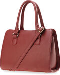 Pevná dámská kabelka shopper - červená - 3